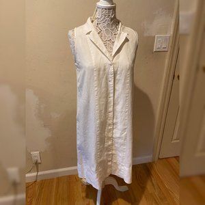 Everlane Linen White Sleeveless Shirt-Dress - Size 4
